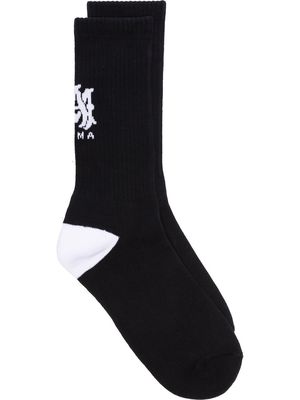 AMIRI intarsia-logo cotton socks - Black