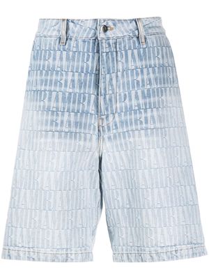 AMIRI jacquard snap-off denim shorts - Blue