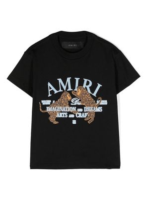 AMIRI KIDS Arts District Leopard-print cotton T-shirt - Black