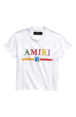 AMIRI Kids' Crayon Sketch Logo Cotton Graphic T-Shirt in White