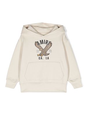 AMIRI KIDS Eagle logo-print hoodie - Neutrals