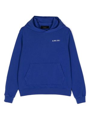AMIRI KIDS graphic-print drawstring cotton hoodie - Blue