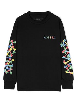 AMIRI KIDS logo-flocked cotton T-shirt - Black