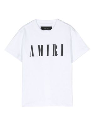 AMIRI KIDS logo-flocked cotton T-shirt - White