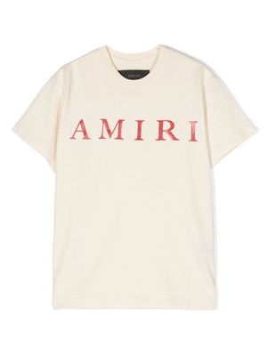 AMIRI KIDS logo-print cotton T-shirt - Neutrals