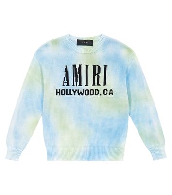 Amiri Kids Logo tie-dye wool sweater