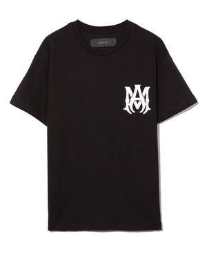 AMIRI KIDS monogram print short-sleeve T-shirt - Black