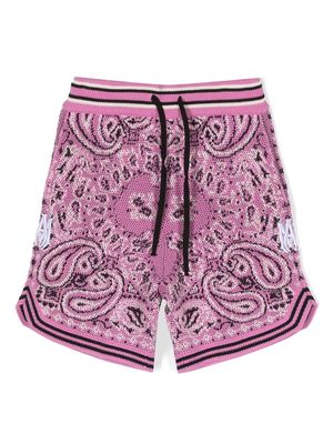 AMIRI KIDS paisley-print knitted shorts - Pink