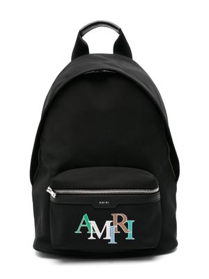 AMIRI KIDS Staggered logo-print backpack - Black