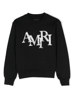 AMIRI KIDS Staggered Scribble cotton sweatshirt - Black