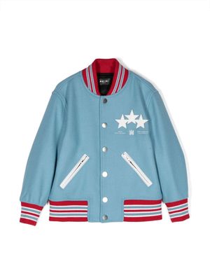 AMIRI KIDS Star Varsity logo-embroidered bomber jacket - Blue
