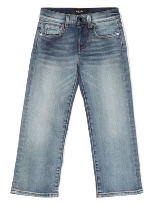 AMIRI KIDS Straight Stack low-rise straight-leg jeans - Blue