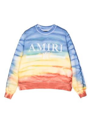 AMIRI KIDS tie-dye logo-print sweatshirt - Blue