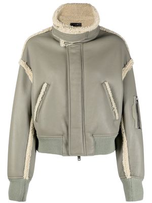 AMIRI leather aviator jacket - Green