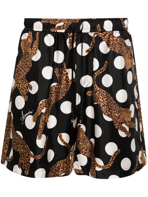AMIRI leopard-print polka-dot shorts - Black