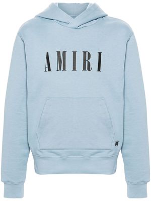 AMIRI logo-appliqué cotton hoodie - Blue