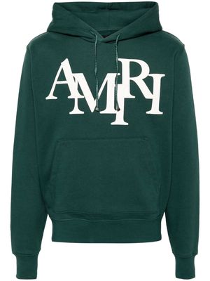 AMIRI logo-appliqué cotton hoodie - Green