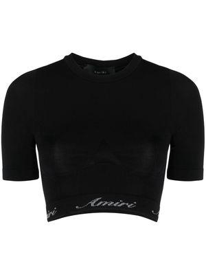 AMIRI logo-band cropped T-shirt - Black