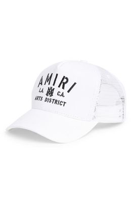 AMIRI Logo Cotton Trucker Hat in White