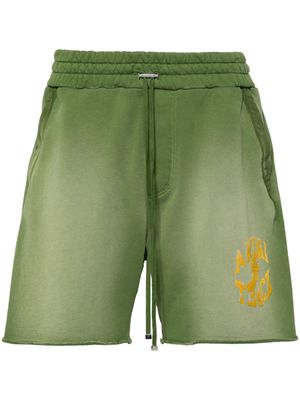 AMIRI logo-embellished cotton track shorts - Green