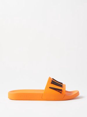 Amiri - Logo-embossed Rubber Slides - Mens - Orange
