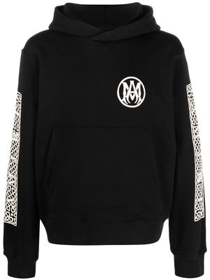 AMIRI logo-embroidered cotton hoodie - Black
