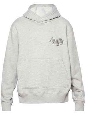 AMIRI logo-embroidered cotton hoodie - Grey