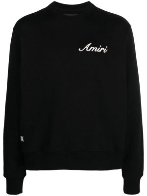 AMIRI logo-embroidered cotton sweatshirt - Black