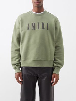 Amiri - Logo-embroidered Cotton-terry Sweatshirt - Mens - Khaki