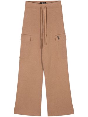 AMIRI logo-embroidered ribbed trousers - Brown