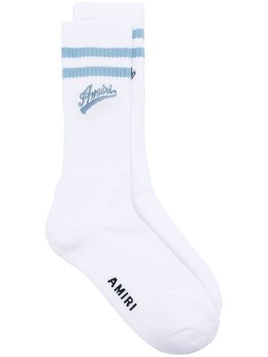 AMIRI logo-embroidered socks - White