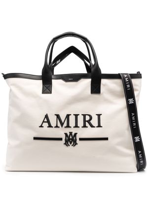 AMIRI logo-embroidered tote bag - Neutrals