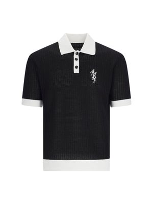 AMIRI Logo Embroidered Waffle-knit Polo Shirt