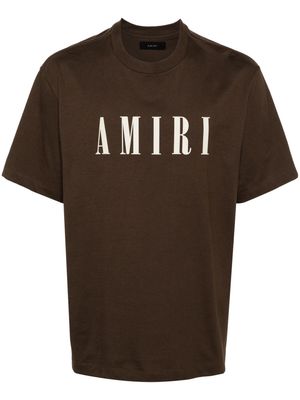 AMIRI logo-flocked cotton T-shirt - Brown