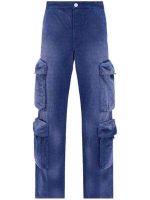 AMIRI logo-jacquard cotton cargo jeans - Blue