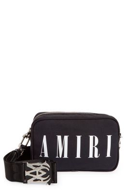 AMIRI Logo Nylon Canvas Camera Bag in Black
