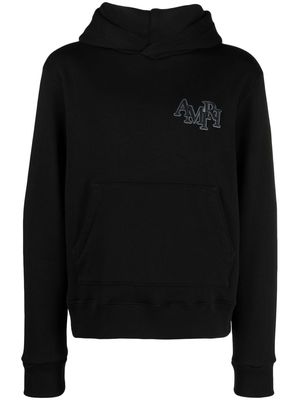 AMIRI logo-patch cotton hoodie - Black