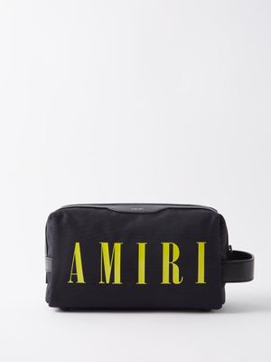 Amiri - Logo-print Canvas Washbag - Mens - Black