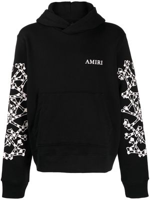 AMIRI logo-print checked hoodie - Black