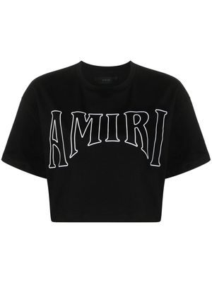 AMIRI logo-print cotton crop top - Black