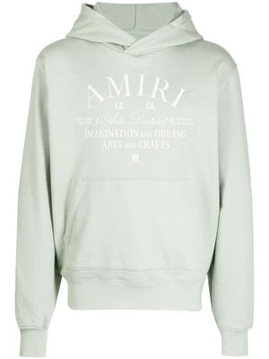AMIRI logo print cotton hoodie - Green