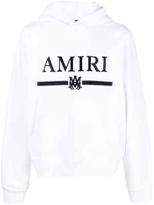 AMIRI logo-print cotton hoodie - White