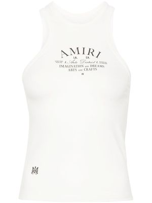 AMIRI logo-print cotton top - White