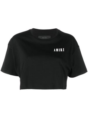 AMIRI logo-print cropped T-shirt - 001 BLACK