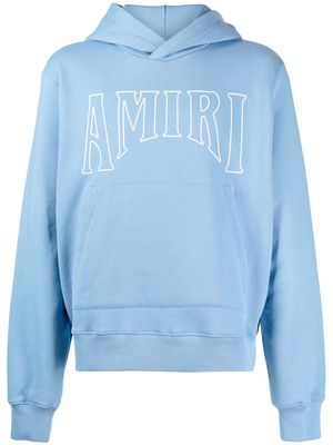 AMIRI logo-print long sleeves hoodie - Blue
