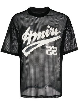 AMIRI logo-print mesh T-shirt - Black