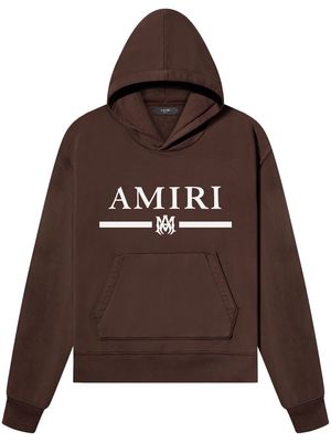 AMIRI logo-print pouch-pocket hoodie - Brown
