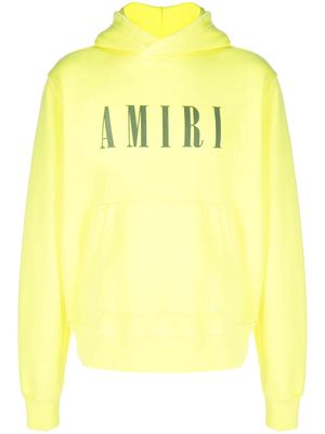 AMIRI logo-print pullover hoodie - 360 lime