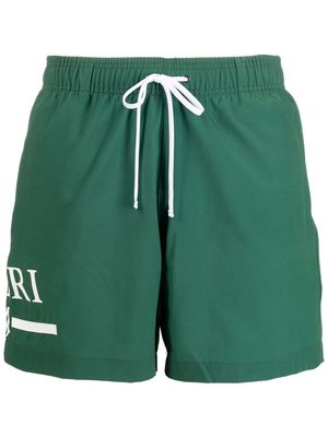 AMIRI logo print swim shorts - Green