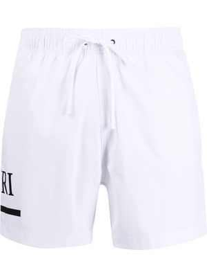 AMIRI logo print swim shorts - White